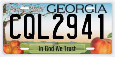 GA license plate CQL2941