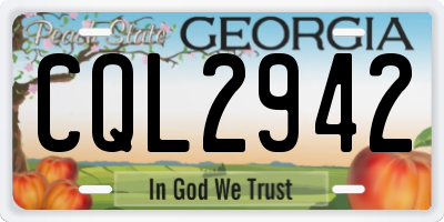 GA license plate CQL2942