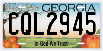GA license plate CQL2945