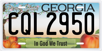 GA license plate CQL2950