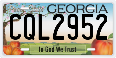 GA license plate CQL2952