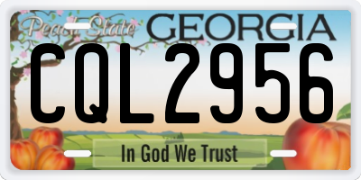 GA license plate CQL2956