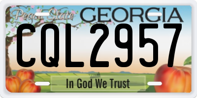 GA license plate CQL2957