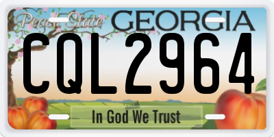 GA license plate CQL2964