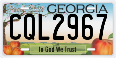 GA license plate CQL2967