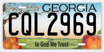 GA license plate CQL2969