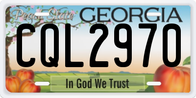 GA license plate CQL2970