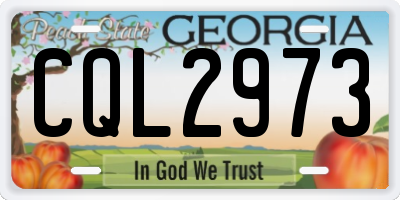 GA license plate CQL2973