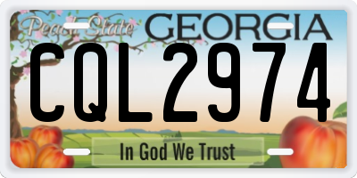 GA license plate CQL2974