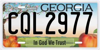 GA license plate CQL2977