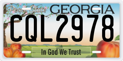GA license plate CQL2978