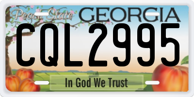 GA license plate CQL2995
