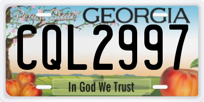 GA license plate CQL2997