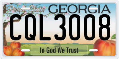 GA license plate CQL3008