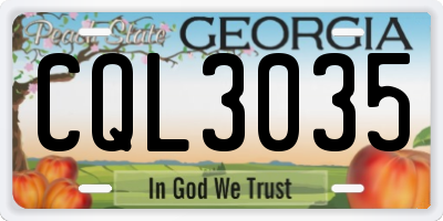 GA license plate CQL3035