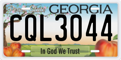 GA license plate CQL3044