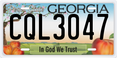 GA license plate CQL3047