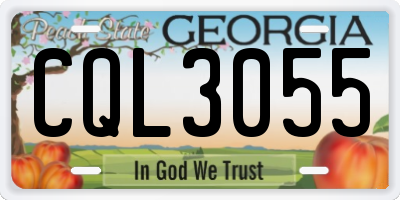 GA license plate CQL3055