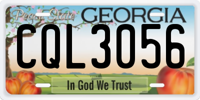 GA license plate CQL3056
