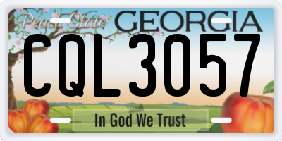 GA license plate CQL3057