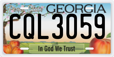 GA license plate CQL3059