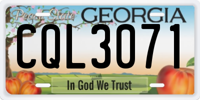 GA license plate CQL3071