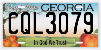 GA license plate CQL3079