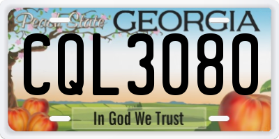 GA license plate CQL3080