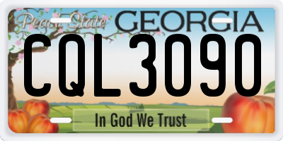 GA license plate CQL3090