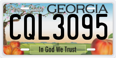 GA license plate CQL3095
