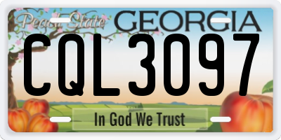 GA license plate CQL3097