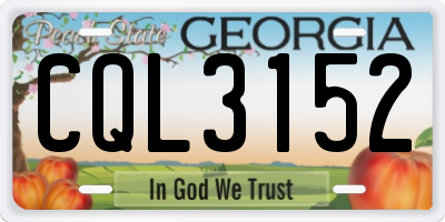 GA license plate CQL3152