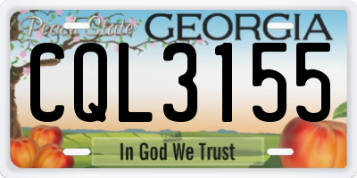 GA license plate CQL3155