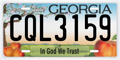 GA license plate CQL3159
