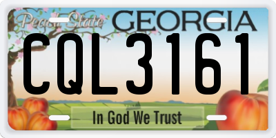 GA license plate CQL3161