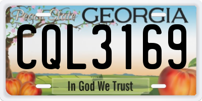 GA license plate CQL3169