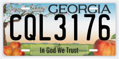 GA license plate CQL3176