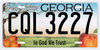GA license plate CQL3227