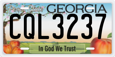 GA license plate CQL3237