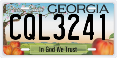GA license plate CQL3241