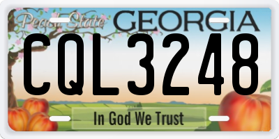 GA license plate CQL3248