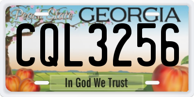 GA license plate CQL3256