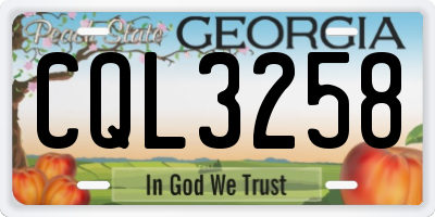 GA license plate CQL3258