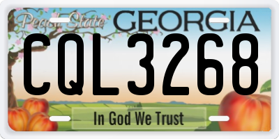 GA license plate CQL3268