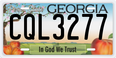 GA license plate CQL3277