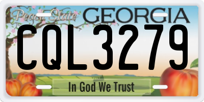 GA license plate CQL3279