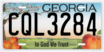 GA license plate CQL3284