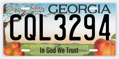 GA license plate CQL3294