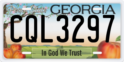 GA license plate CQL3297