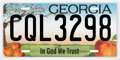 GA license plate CQL3298